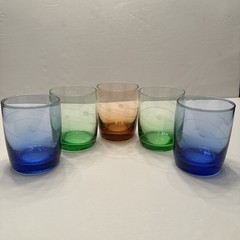 (5) Vintage Lenox TUSCANY SEASONS Crystal Double Old Fashioned Glasses Set Of 5