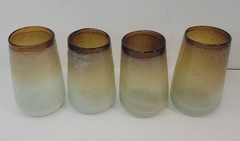 Set Of 4 Napoleone Martinuzzi Pulegoso Cordial Cocktail Glasses Amber 1930s ?