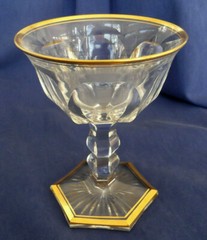 Pair of Antique Cut & Polished Sherbet/Champagne Glasses w/Gold Trim – Baccarat?