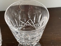 Pair of Waterford Cut Crystal Lismore 4 1/4 Inch Port Wine Glasses 2 oz.