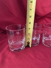 SET OF FOUR ETCHED» CLIPPER SHIP » OLD FASHIONED GLASSES EUC