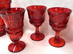 Lot Of 10 Ruby Red Glasses Goblets Tumblers – Vintage, Mixed Sizes