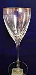 Lenox Firelight Crystal Gold Trim Water Goblets No Panel Cut Set of Four 8 12″