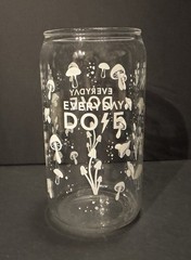EVERYDAY DOSE (with Lightning Bolt design) Mushroom Design on Clear Glass