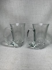 Vintage Indiana Glass Tiara French Horn Hunter Powder Stein Beer Mug (Set of 2)