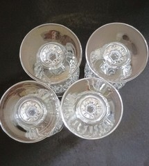 4 Vintage Crystal Cordial Glasses Stemware Cristal d’ Arques Durand Longchamp
