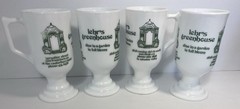 Vintage Set of 4 each Lehr’s Greenhouse California Milk Glass Tea Coffee Mug