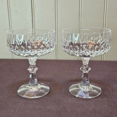 Schott-Zwiesel Tango Blown Glass 8 Oz Champagne 5 1/8” Tall Sherbet 2 Glasses