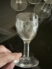 Vintage Small Stemmed Crystal Sherry/Port (Liqueur or Cordial) Glasses Set of 8.