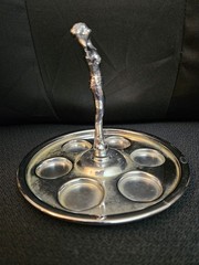 Rare 1920s Art Deco Shot Lady Glass Holder By Faber Chrome NY