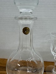Cristal D’ Arques Decanter + Fontainebleau Water Goblet Set Of 6 Lead Crystal
