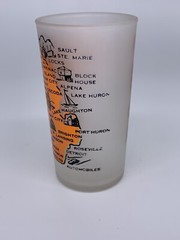 Vintage Michigan State Frosted Souvenir Tumbler 4”