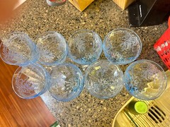 8 Pc Azure Blue Fostoria 5098 June 8 Water Goblets