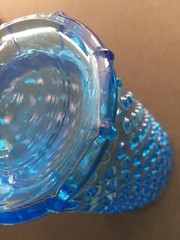 1 Vintage Indiana Glass Tiara Blue Hobnail Footed Tumbler Glass 12 oz each Rare