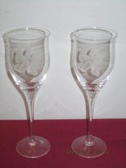 NORITAKE CRYSTAL — ROYAL ORCHID — WINE GOBLETS (2)
