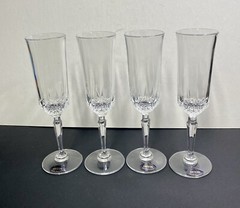 Set Of 4 Toscany Elite Fluted Champagne 8.25” Cocktail 24% Lead Crystal Glasses