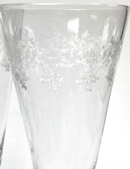 Vtg Bryce 896-5 Hand Blown Etched Pilsner Glasses Set Of Four 12oz Capacity