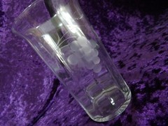 SET OF 5 JUICE GLASSES ETCHED GRAPE OPTIC PANEL