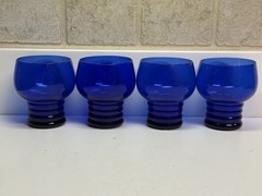 Imperial Glass-Ohio Shaeffer Cobalt Blue Flat Tumblers-Set of 4