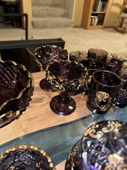 Amethyst Glassware with Gold gilt