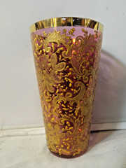 Moser Bohemian Cranberry / Gold Juice Tumbler