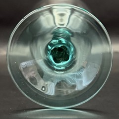 CRISTAL D’ARQUES Angelique Aqua Teal Twisted Swirl Stem Wine Water Goblet 7.75″
