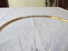 Set 4 Vtg Starburst Base Clear Dbl Old Fashioned Rocks Glasses Gold Rim 3 3/4″
