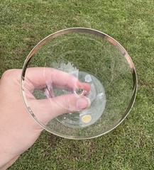 Vintage 1950’s Hand Blown Crystal Wine Goblets Platinum Rim W. Germany Set Of 2