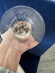 JAMES WAYNE Studio Vintage Art Glass Organic Tulip Wine Glass Goblet 8.75″