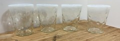 Set of 4 EAPG 6oz Inverted Thumbnail Opalescent Drinking Glasses Tumblers