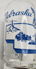 Vtintage Hazel Atlas Nebraska Souvenir State Song Glass NO PLACE LIKE NEBRASKA