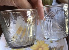 Vintage Anchor Hocking Wave Swirl Low Ball Glasses, Set of 2