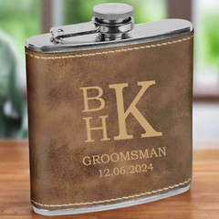 Personalized 6 oz. Leatherette Stainless Steel Flask