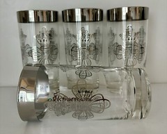 Vtg 4 Royal Queen’s Silver Lusterware Dorothy Thorpe MCM Cocktail HiBall Glasses