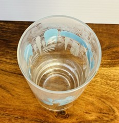 Vintage Royal China Blue Heaven Glass Tumbler MCM Atomic 1950s Turquoise 8 oz