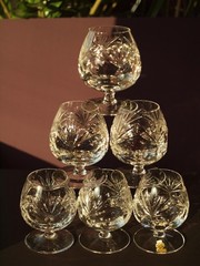 Nachtmann Decor 124 Lead Crystal Brandy Snifters / Cognac Glasses