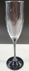 8 Luminarc Domino Signature Black Fluted Champagne Glass Set Cristal France Lot