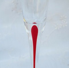 Vintage Multicolor Teardrop Stem Circleware Set of Four Glasses