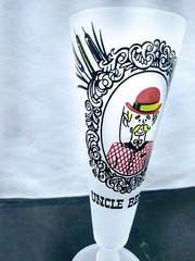 Gay Fad Gay Nineties Ancestors Portrait Uncle Bertie Pilsner Glass MCM