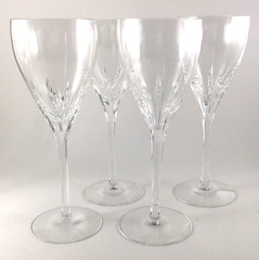 4 Lenox Crystal Firelight Clear Wine Goblets 8″ Glass Stemware Vintage 1987-2010