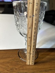 Vintage Libbey Wine Water Goblet Crystal Glass Star Burst Hob Star Barware GWB5