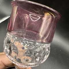 Vintage Tiffin Franciscan Kings Crown Cranberry Flash Glass Water Goblet 5.75”