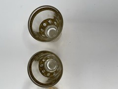 Vintage Set Of 4 Culver 22k Gold Antigua Shot Glasses 1 oz Barware MCM