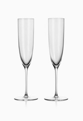Tiffany & Co Crystal Glass Champagne Flutes – Set of 2 per box, NIB 9 5/8” tall