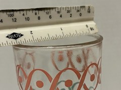 Vintage MCM Atomic Tumbler Drinking Glass 1950’s Waves Dots Tall
