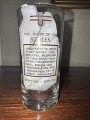 Anchor Hocking Libra Zodiac Glass MCM Gold Gild Tom Collins Barware