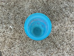 Vintage 1960s Wheaton Bullseye Opalescent Blue 6.75″ Glass Tumbler