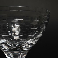 PAIR OF (2) ORREFORS SWEDEN «ORR37″ CUT PANEL CRYSTAL CHAMPAGNE COUPES, 4.25»