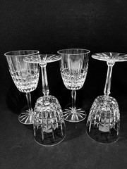 Vintage Val St Lambert Heavy Cut Crystal Water Goblets Set of 4