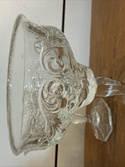 McKee Clear Glass Rock Crystal Sherbet Champagne Depression Glasses- Set of 4